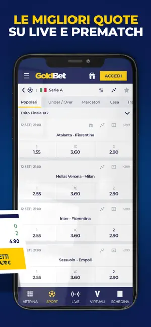 App goldbet slot e casino su iOS