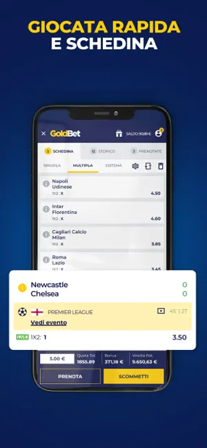 Goldbet scommesse app live streaming